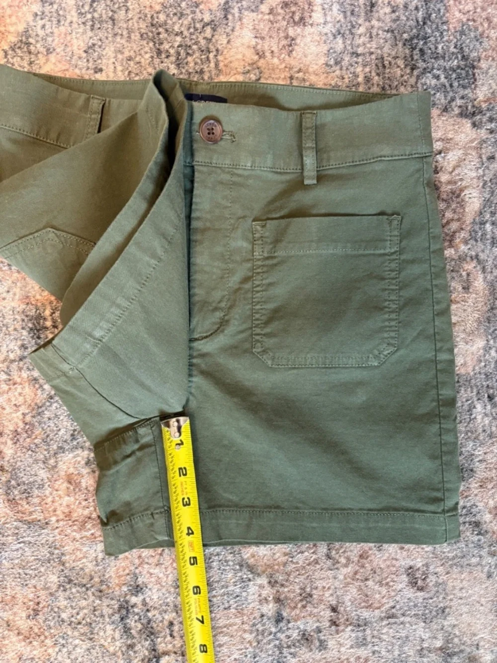 J. Crew Women's Linen-Blend Lizzie Patch-Pocket Shorts Size 26 Army Green NWT